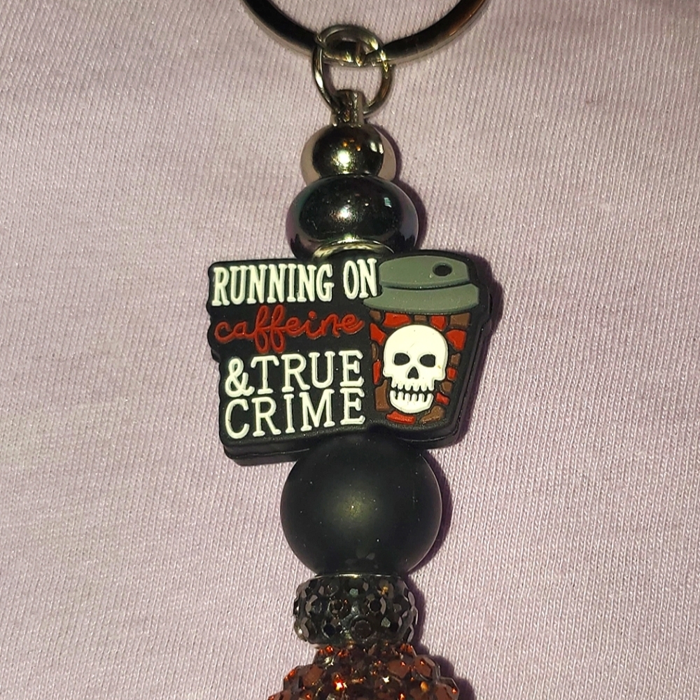 🖤 RUNNING ON CAFFINE & TRUE CRIME - BAG CLIP